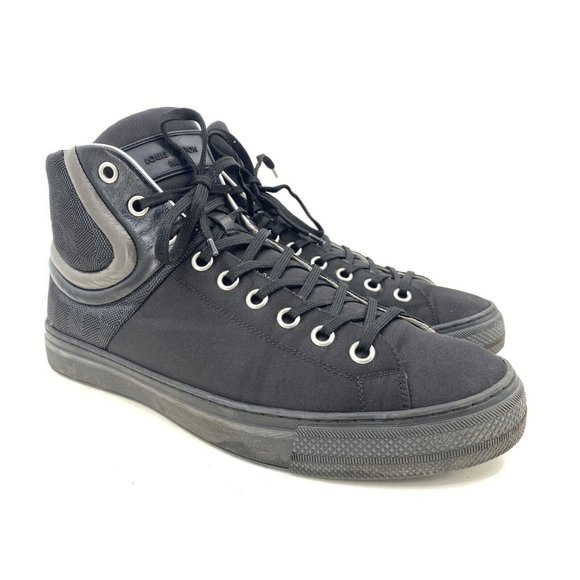 louis Vuitton Damier black and blue high top sneakers  10Eu/11 USA (S-26) - Picture 1 of 12